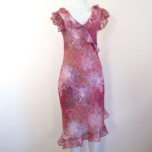 vintage nina canacci floral ruffle midi dress